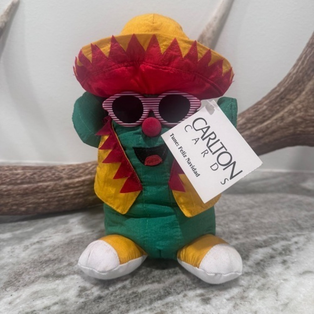 Vintage Carlton Cards Feliz Navidad Dancing Cactus  NWT Carlos Baby Einstein